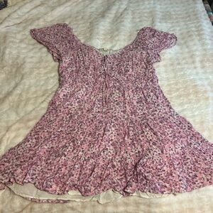 Elegant Pink Floral Women's Dress